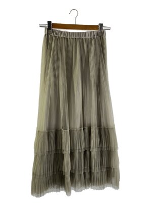 新品タグ付 AULA MESH LAYERED SKIRT スカート ベージュ（MESH  