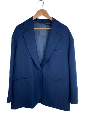 UNITED ARROWS】ロングスリーブニットリブ編レース襟 ネイビー