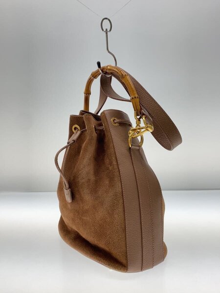 GUCCI / ハンドバッグ/巾着/バンブー/--/BRW GUCCI(グッチ) / バンブー/巾着バッグ/スウェード/BRW/無地/001.2865