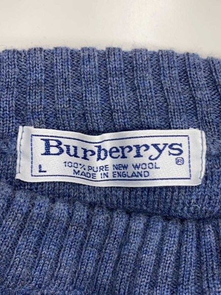 Burberrys ウール ニット セーター 英国製 BURBERRYS(バーバリーズ) / ニット・セーター(厚手)/L/ウール/BLU