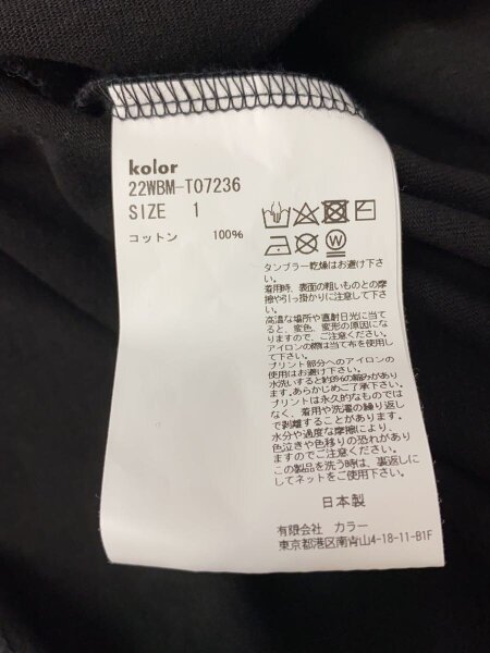 kolor / BEACON(カラービーコン) / Tシャツ/1/コットン/BLK/22WBM 