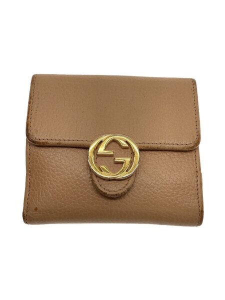 GUCCI インターロッキングG 二つ折り財布 ベージュ GUCCI(グッチ) / 2つ折り財布_インターロッキングG_レザー_ベージュ