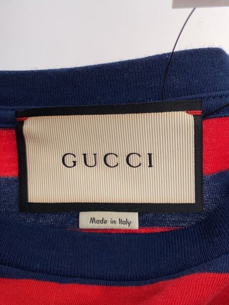 GUCCI(グッチ) / Tシャツ/M/コットン/RED/ボーダー/462013-x5p69