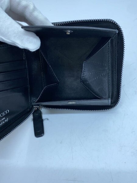 JIMMY CHOO(ジミーチュウ) / ラウンドZIP/2つ折り財布/--/BLK/無地