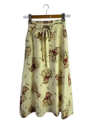 新品・未使用 PINK HOUSE 花柄動物柄フレアスカート アイボリー PINK