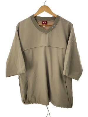 OAKLEY◇90-00s/旧タグ/半袖プルオーバー/M/ナイロン/BEG ナイロンプル