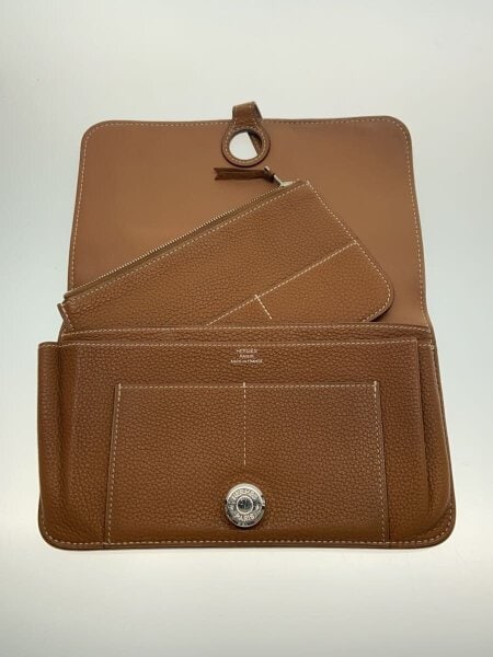 HERMES / 長財布/レザー/キャメル/無地/レディース/ドゴンGM/エルメス// HERMES(エルメス) / 長財布/レザー/キャメル/無地/レディース/ドゴンGM