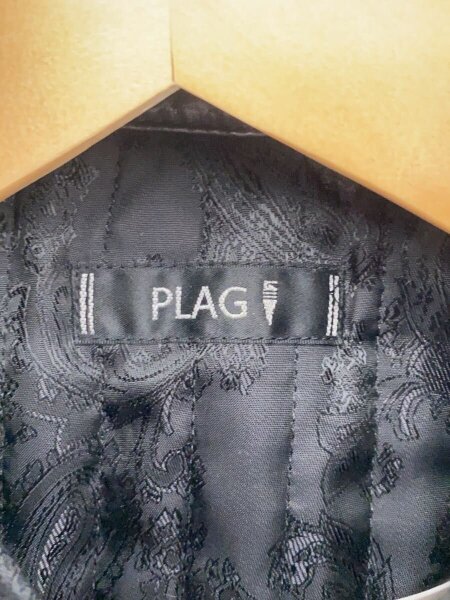 PLAG テットオム ウール レザージャケット グレー×ブラック 6 TETE 