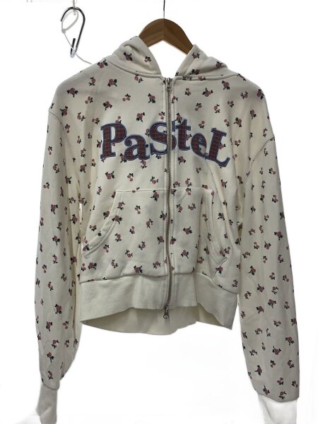 SLY(スライ) / FLOWER CUT HOODIEジップパーカー/FREE/コットン/ホワイ 