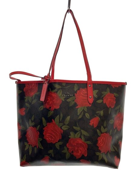 COACH(コーチ) / トートバッグ/PVC/レッド/花柄/F25874/リバーシブル 