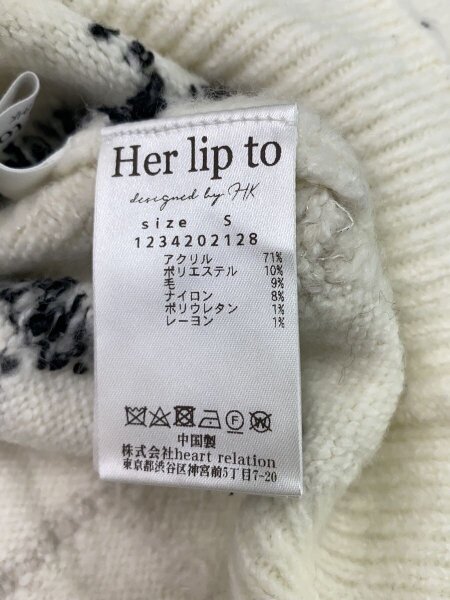 Her lip to / カーディガン(厚手)/S/アクリル/1234202128 Her lip to(ハーリップトゥ) / カーディガン(厚手)/S/アクリル