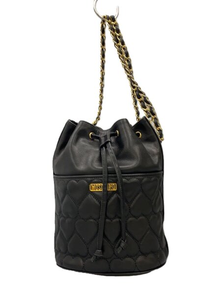 MOSCHINO(モスキーノ) / トートバッグ/レザー/BLK/キルティングハート 