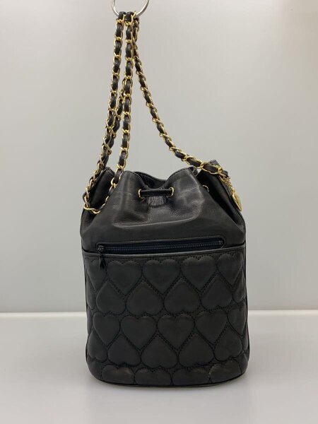 MOSCHINO(モスキーノ) / トートバッグ/レザー/BLK/キルティングハート 