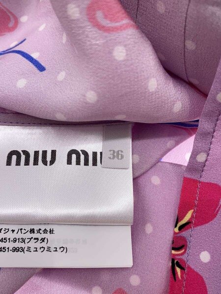 MIU MIU◇長袖シャツ/36/シルク/PUP/AMM1 2019 781// 美品】miu miu