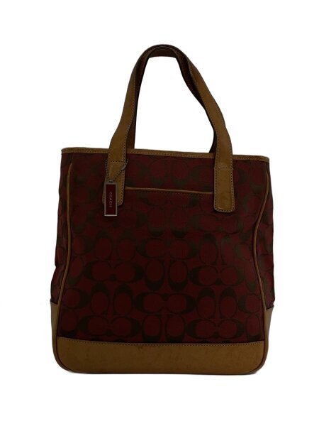 美品 コーチ トートバッグ ハンド レッド キャンバス シグネチャー 2way COACH(コーチ) / トートバッグ_シグネチャー/キャンバス/RED | 中古品