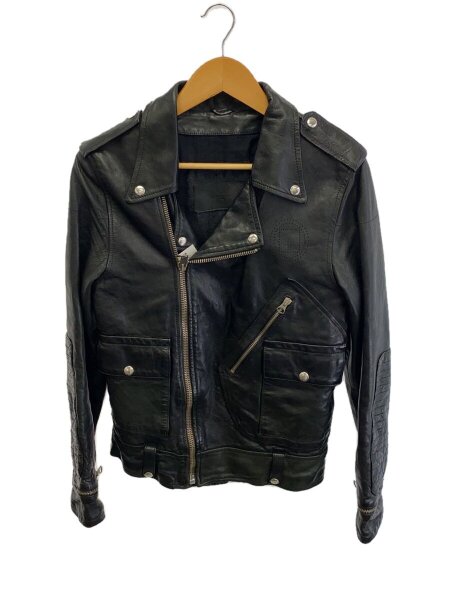 GOLDEN GOOSE◇ダブルライダースジャケット/XXS/レザー/BLK/G23U537.A1