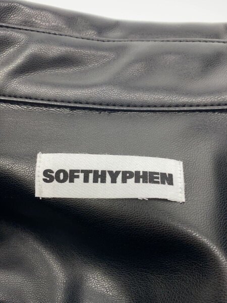 SOFTHYPHEN(ソフトハイフン) / 長袖シャツ/3/フェイクレザー/BLK 