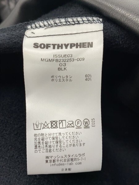 SOFTHYPHEN(ソフトハイフン) / 長袖シャツ/3/フェイクレザー/BLK 