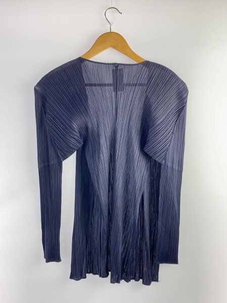 PLEATS PLEASE ISSEY MIYAKE / D2/プリーツカーディガン/3/ポリエステル/ネイビー/PP04-J0607// PLEATS PLEASE ISSEY MIYAKE(プリーツプリーズイッセイミヤケ) / D2
