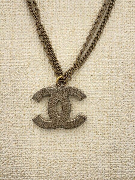 CHANEL(シャネル) / ココマークネックレス/2連チェーン/SLV/トップ有 