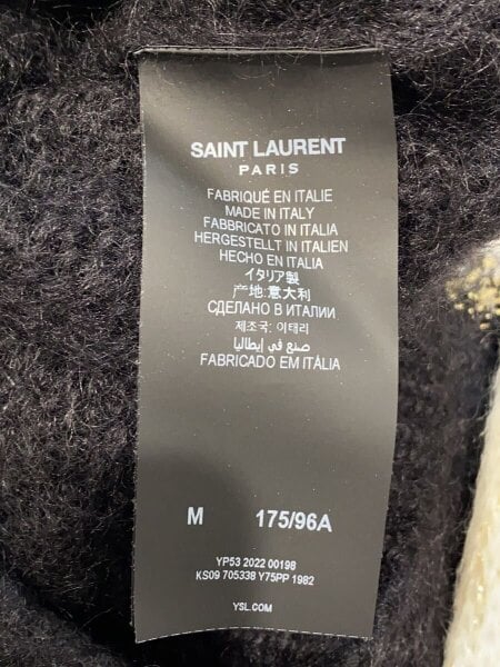 SAINT LAURENT / L/22AW/モヘアウール混セーターニット/M/BLK/無地/705338// SAINT LAURENT(サンローラン) / L/22AW/モヘアウール混セーターニット