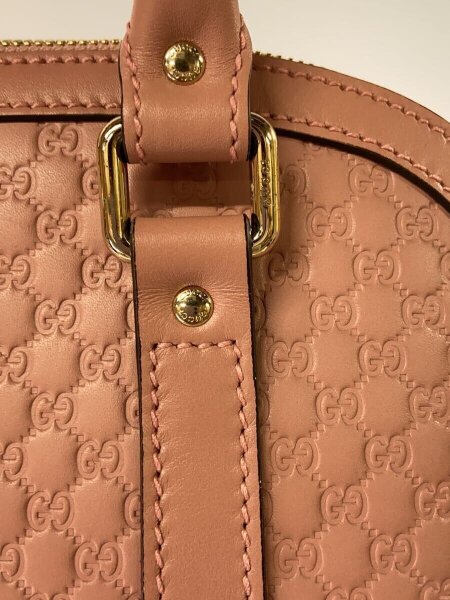 GUCCI / ハンドバッグ_マイクログッチシマ/レザー/PNK/総柄 GUCCI(グッチ) / ハンドバッグ_マイクログッチシマ/レザー/PNK/総柄