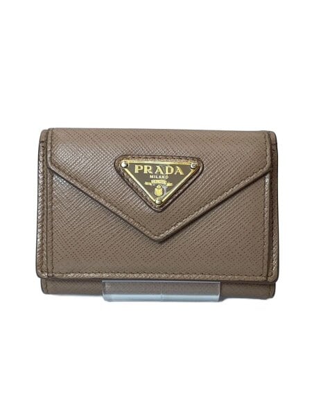PRADA(プラダ) / サフィアーノトライアングル/3つ折り財布/--/BEG/無地 