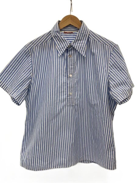PRADA(プラダ) / イタリア製/ハーフボタン半袖シャツ/XL/コットン/BLU 