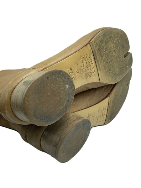 美品 メゾンマルジェラ レザー TABI 足袋 ブーツ 37 ベージュ ブラウン Maison Margiela（旧Maison Martin Margiela）（ブーツ ・ ブラウン