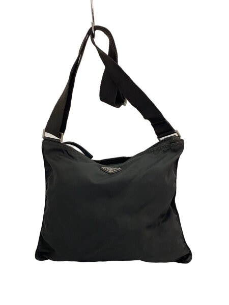 プラダ 90s ショルダーバッグ 黒 アシンメトリー バッグ ナイロン 三角ロゴ PRADA(プラダ) / 三角ロゴ/ショルダーバッグ/ナイロン/BLK/無地/42