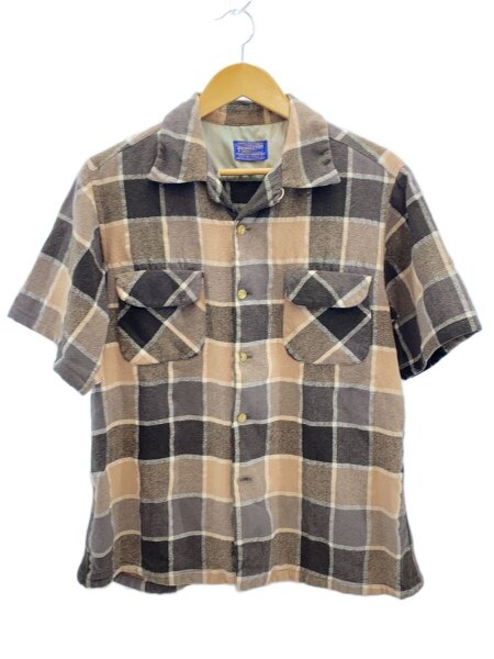 PENDLETON(ペンドルトン) / 50s/半袖シャツ/L/ウール/BRW/チェック 
