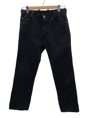 クロムハーツ ロングパンツ サイズ:2 クロスボタンダガージップレザー  