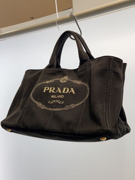 PRADA(プラダ) / カナパ/トートバッグ/キャンバス/BLK/BN2642/角擦れ
