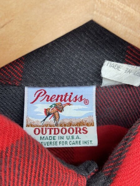 Prentiss(プレンティス) / 80s/USA製/ネルシャツ/L/コットン/RED