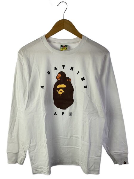 A BATHING APE(アベイシングエイプ) / 長袖Tシャツ/M/コットン/WHT 