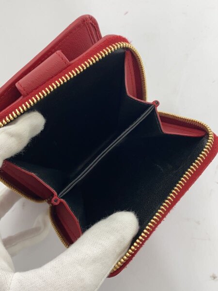 YVES SAINT LAURENT(イヴサンローラン) / 2つ折り財布/レザー/RED