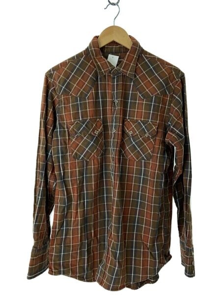 長袖シャツ/L/コットン/マルチカラー/チェック