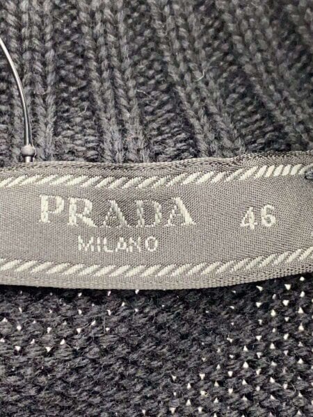 PRADA(プラダ) / キルティング切替ニットジップアップブルゾン/46