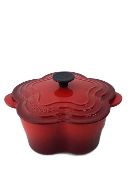LE CREUSET(ルクルーゼ) / 鍋/RED/フルール | 中古品の販売・通販なら