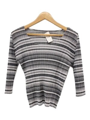 PLEATS PLEASE ISSEY MIYAKE / 90s/マーブル/カモフラ/半袖カットソー/3/ポリエステル/KHK/総柄/PP96-JK022 PLEATS PLEASE ISSEY MIYAKE◇90s/マーブル/カモフラ/半袖カットソー/3