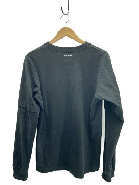 sacai(サカイ) / ×KAWS/Embroidery Long Sleeve/3/コットン/BLK/若干の
