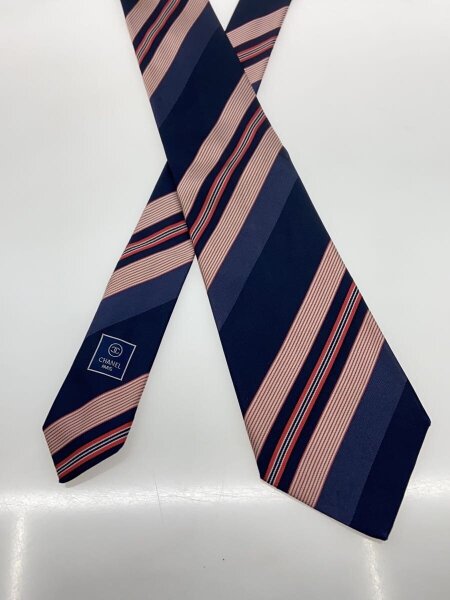 CHANEL(シャネル) / ネクタイ/シルク/NVY/ボーダー/メンズ// | 中古品