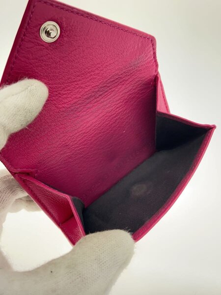 BALENCIAGA(バレンシアガ) / 3つ折り財布/山羊革/PNK/無地/レディース