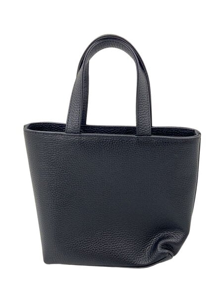 HushTug ミニトートバッグ ブラック レザー　日本製 HushTug(ハッシュタグ) / ミニトートバッグ/レザー/BLK/無地 | 中古品