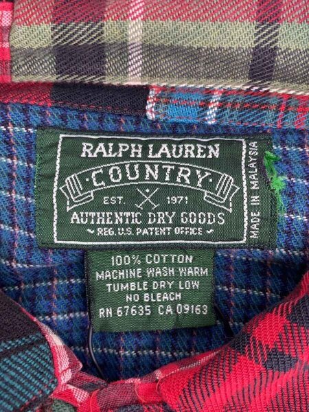 POLO RALPH LAUREN(ポロラルフローレン) / ネルシャツ/--/コットン/RED