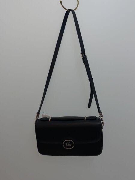 GUCCI(グッチ) / ショルダーバッグ_ダブルG/レザー/ブラック | 中古品 