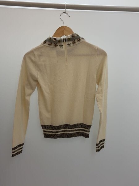 VALENTINO / ニット・セーター(薄手)/S/ウール/クリーム/無地/LV2KC15P2MV VALENTINO(ヴァレンティノ) / ニット・セーター(薄手)/S/ウール