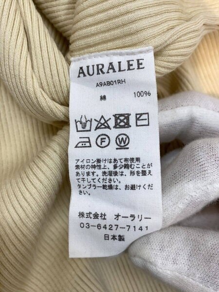 AURALEE(オーラリー) / 長袖カットソー/M/コットン/ベージュ/無地/esw 