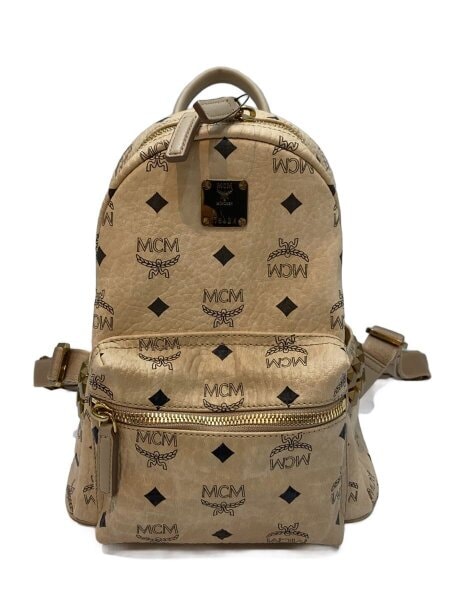 MCM(エムシーエム) / リュック/レザー/クリーム/ヴィセトス/サイド 