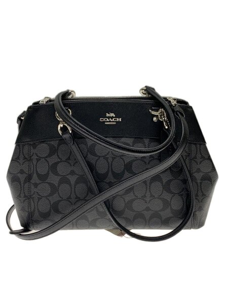 COACH コーチ ショルダーバッグ ブラック レザー セカンドバッグ ロゴ刻印 COACH(コーチ) / ショルダーバッグ/レザー/BLK/総柄/F25396// | 中古品